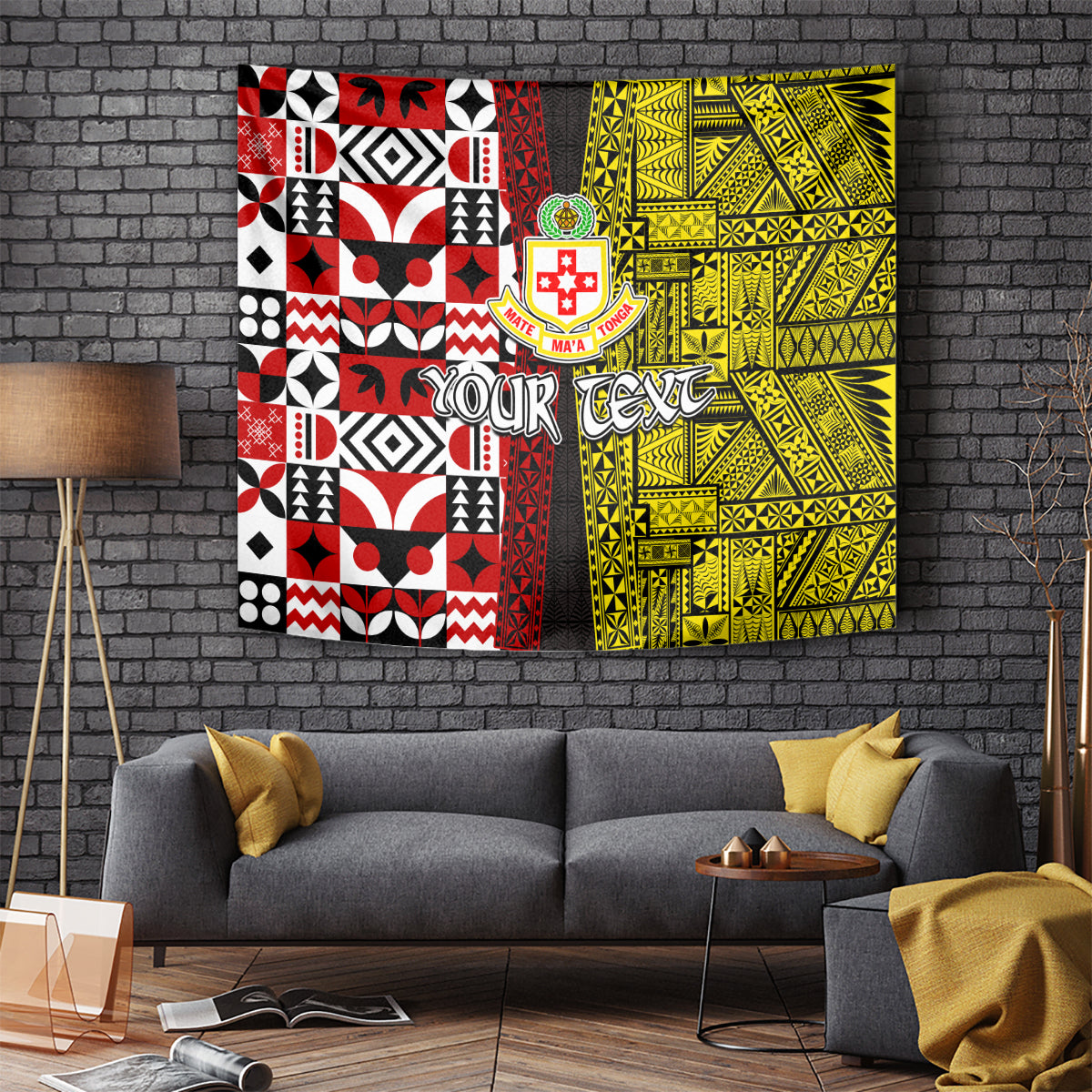 Tonga Kolisi Tonga Tapestry Ngatu and Geometric Pattern LT03 Red - Polynesian Pride