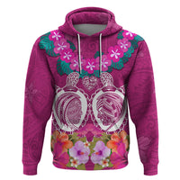 Polynesian Valentine Day Zip Hoodie Love Couple Turtle Maori Hibiscus Pink LT03 Pullover Hoodie Pink - Polynesian Pride