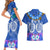 Polynesian Valentine Day Couples Matching Short Sleeve Bodycon Dress and Hawaiian Shirt Love Couple Turtle Maori Hibiscus Blue LT03 - Polynesian Pride