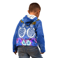 Polynesian Valentine Day Kid Hoodie Love Couple Turtle Maori Hibiscus Blue LT03 - Polynesian Pride