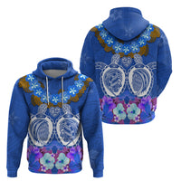 Polynesian Valentine Day Zip Hoodie Love Couple Turtle Maori Hibiscus Blue LT03 - Polynesian Pride