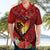 Hawaii Valentine Day Hawaiian Shirt Couple on Beach mix Hibiscus and Polynesian Tattoo LT03 - Polynesian Pride