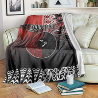 Personalised Aotearoa and Tonga Together Blanket Manaia and Tongan Tribal Cross - Taniko and Ngatu Art Tattoo