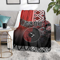 Personalised Aotearoa and Tonga Together Blanket Manaia and Tongan Tribal Cross - Taniko and Ngatu Art Tattoo
