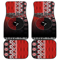 Personalised Aotearoa and Tonga Together Car Mats Manaia and Tongan Tribal Cross - Taniko and Ngatu Art Tattoo