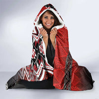 Personalised Aotearoa and Tonga Together Hooded Blanket Manaia and Tongan Tribal Cross - Taniko and Ngatu Art Tattoo