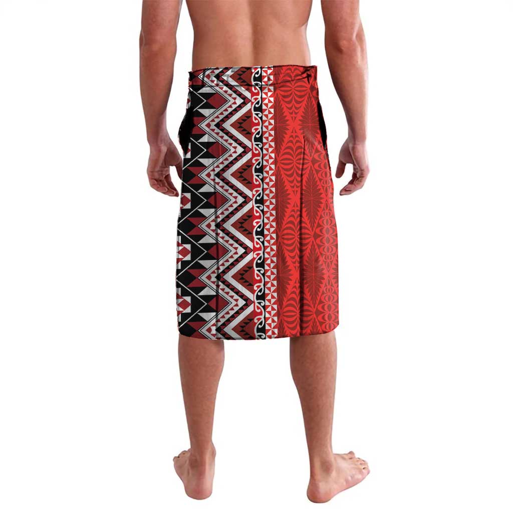 Personalised Aotearoa and Tonga Together Lavalava Manaia and Tongan Tribal Cross - Taniko and Ngatu Art Tattoo