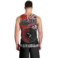 Personalised Aotearoa and Tonga Together Men Tank Top Manaia and Tongan Tribal Cross - Taniko and Ngatu Art Tattoo