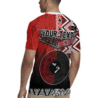 Personalised Aotearoa and Tonga Together Rugby Jersey Manaia and Tongan Tribal Cross - Taniko and Ngatu Art Tattoo