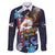 American Samoa Flag Day Family Matching Off Shoulder Short Dress and Hawaiian Shirt Bald Eagle with Uatogi and Fue - Polynesian and Floral Tribal Tattoo