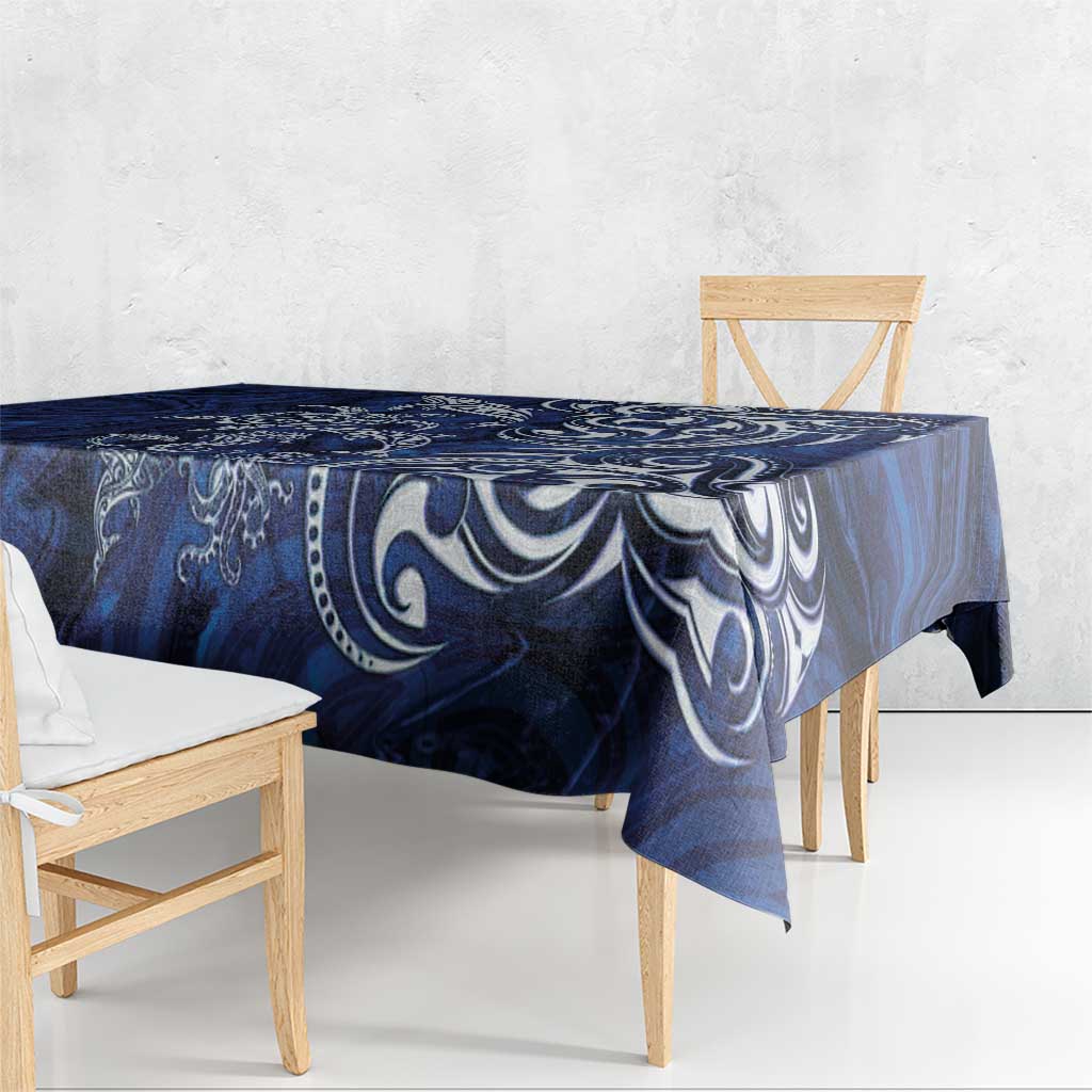 New Zealand Connecting with Seas Tablecloth Maori Tribal and Sea Animals Tattoo - White Glass Style LT03 - Polynesian Pride