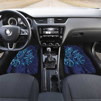 New Zealand Connecting with Seas Car Mats Maori Tribal and Sea Animals Tattoo - Sea Texture Glass Style