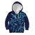 New Zealand Connecting with Seas Kid Hoodie Maori Tribal and Sea Animals Tattoo - Sea Texture Glass Style