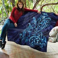 New Zealand Connecting with Seas Quilt Maori Tribal and Sea Animals Tattoo - Sea Texture Glass Style LT03 - Polynesian Pride