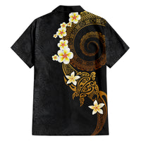 Polynesian Spiral Tribal Tattoo Family Matching Long Sleeve Bodycon Dress and Hawaiian Shirt Golden Color LT03 - Polynesian Pride