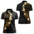 Polynesian Spiral Tribal Tattoo Women Polo Shirt Golden Color