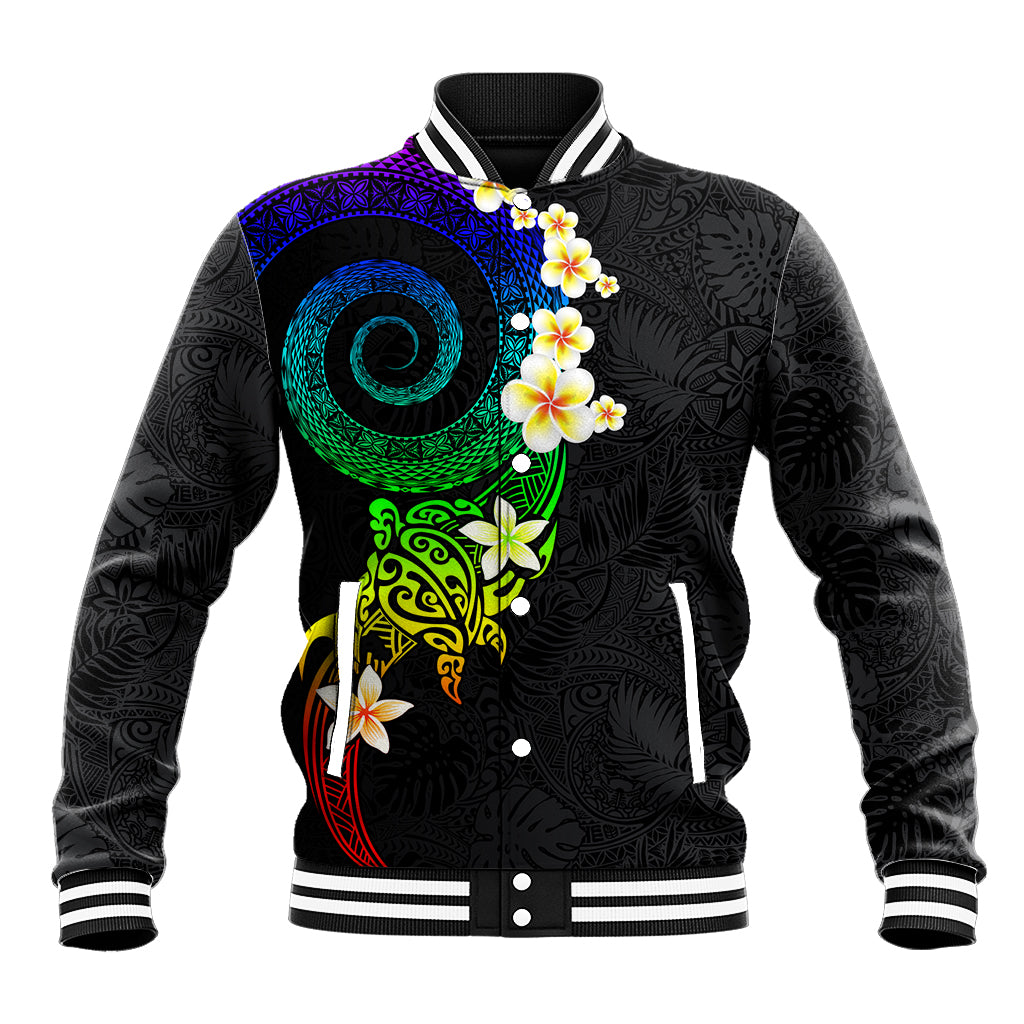 Polynesian Spiral Tribal Tattoo Baseball Jacket Fanciful Color