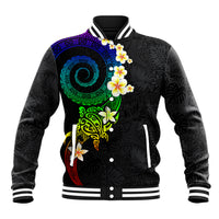 Polynesian Spiral Tribal Tattoo Baseball Jacket Fanciful Color