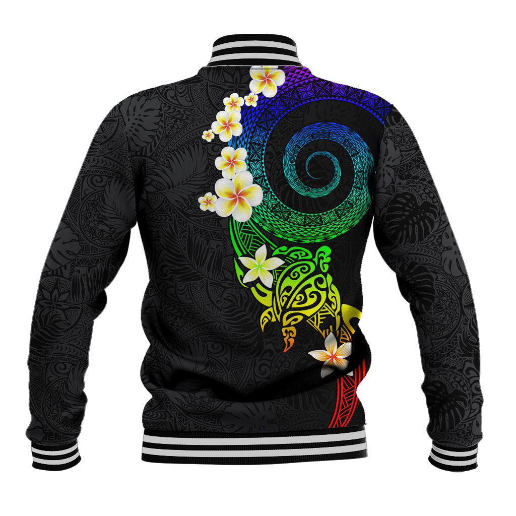 Polynesian Spiral Tribal Tattoo Baseball Jacket Fanciful Color