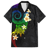 Polynesian Spiral Tribal Tattoo Family Matching Short Sleeve Bodycon Dress and Hawaiian Shirt Fanciful Color LT03 Dad's Shirt - Short Sleeve Black - Polynesian Pride