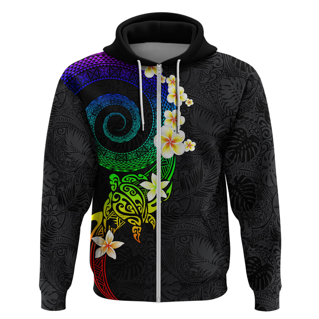 Polynesian Spiral Tribal Tattoo Hoodie Fanciful Color