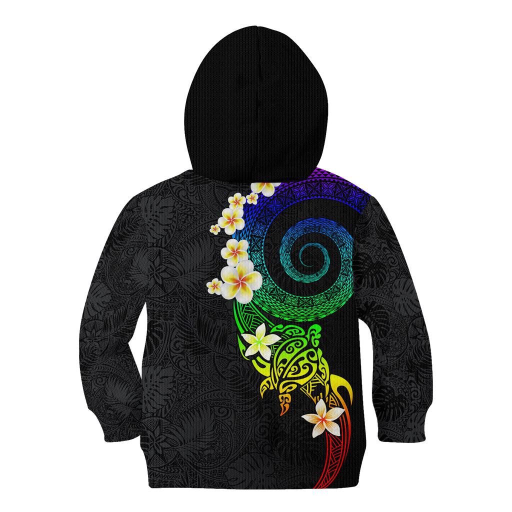 Polynesian Spiral Tribal Tattoo Kid Hoodie Fanciful Color