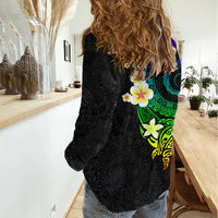 Polynesian Spiral Tribal Tattoo Women Casual Shirt Fanciful Color LT03 - Polynesian Pride
