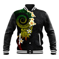 Polynesian Spiral Tribal Tattoo Baseball Jacket Reggae Color