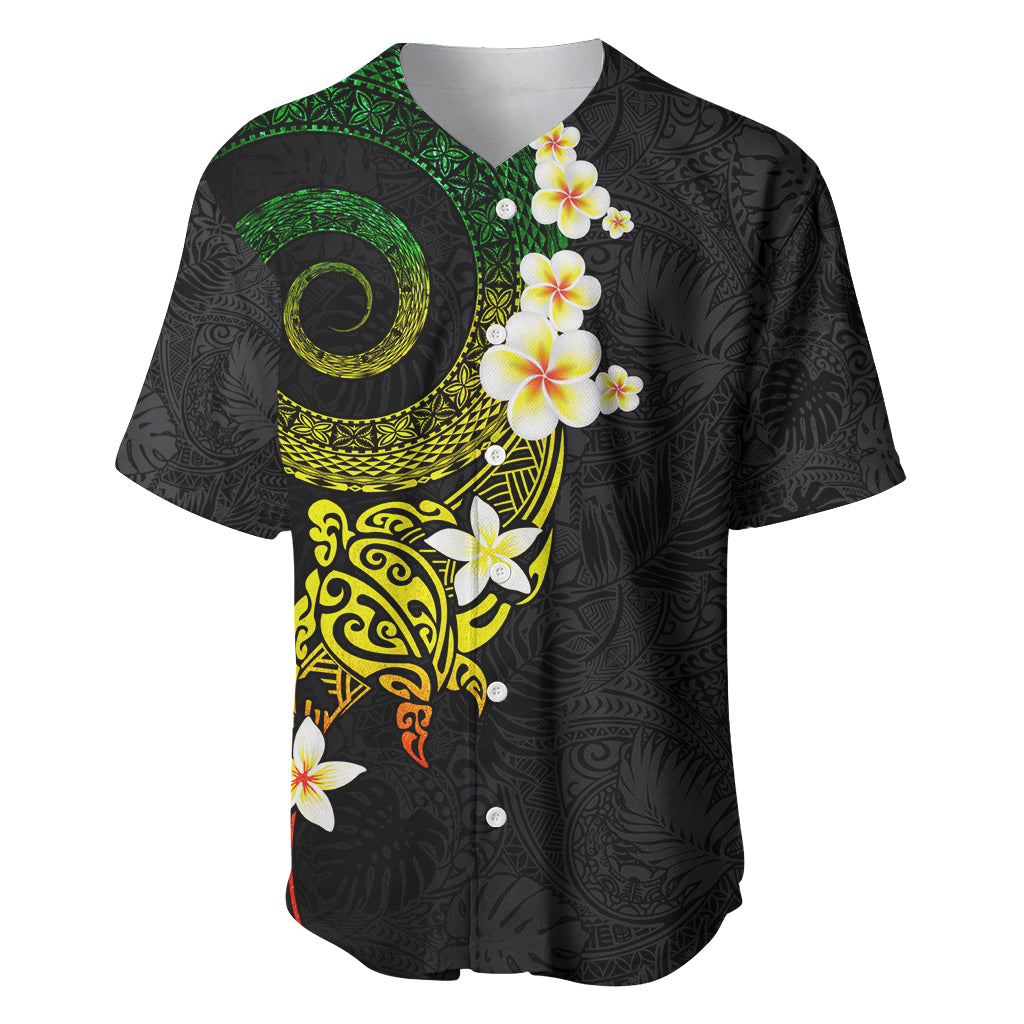 Polynesian Spiral Tribal Tattoo Baseball Jersey Reggae Color LT03 Reggae - Polynesian Pride