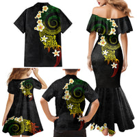Polynesian Spiral Tribal Tattoo Family Matching Mermaid Dress and Hawaiian Shirt Reggae Color LT03 - Polynesian Pride