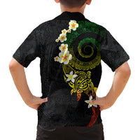 Polynesian Spiral Tribal Tattoo Family Matching Off Shoulder Short Dress and Hawaiian Shirt Reggae Color LT03 - Polynesian Pride