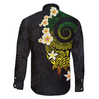 Polynesian Spiral Tribal Tattoo Family Matching Off Shoulder Short Dress and Hawaiian Shirt Reggae Color LT03 - Polynesian Pride