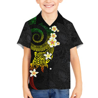 Polynesian Spiral Tribal Tattoo Family Matching Off Shoulder Short Dress and Hawaiian Shirt Reggae Color LT03 Son's Shirt Reggae - Polynesian Pride