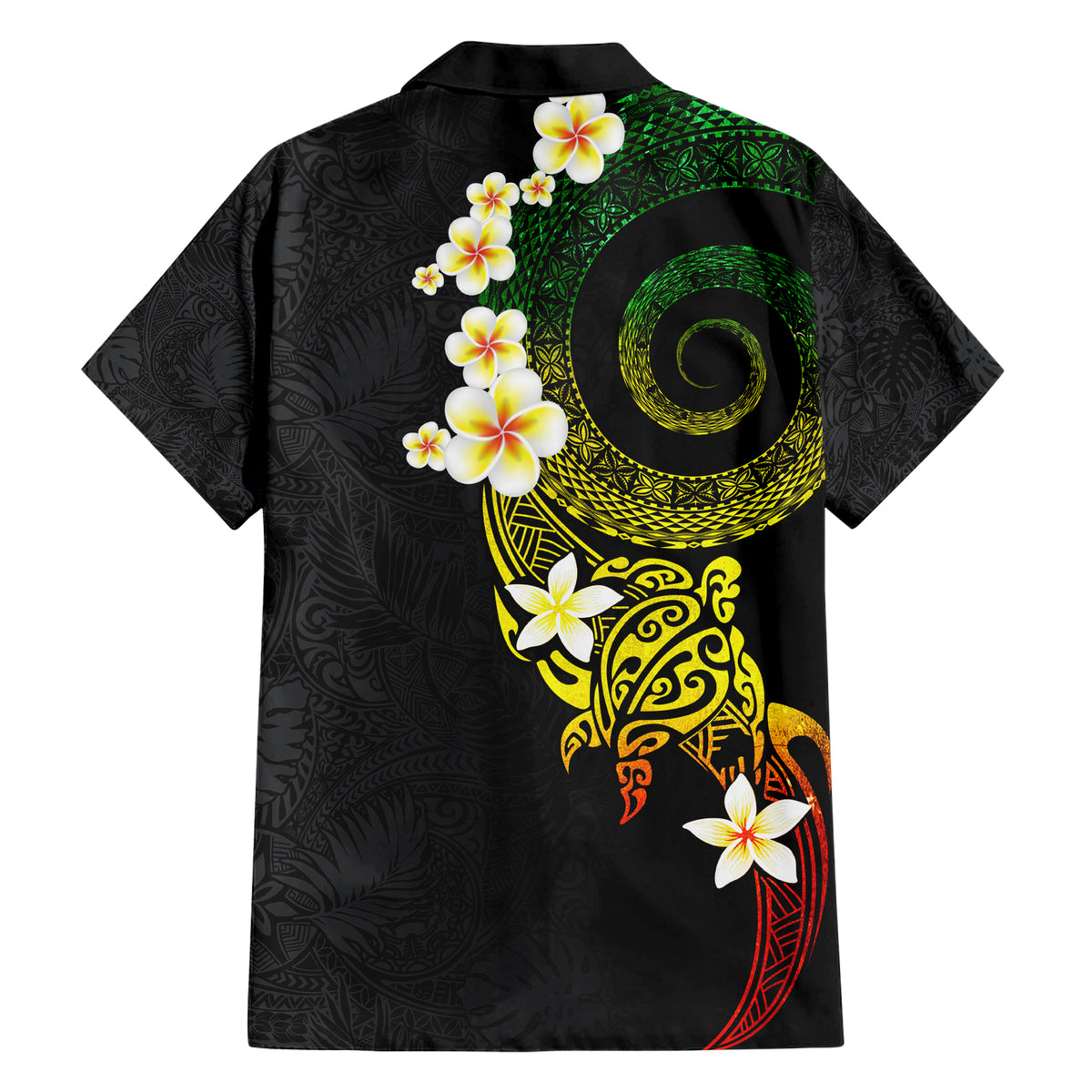 Polynesian Spiral Tribal Tattoo Family Matching Short Sleeve Bodycon Dress and Hawaiian Shirt Reggae Color LT03 - Polynesian Pride