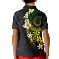 Polynesian Spiral Tribal Tattoo Kid Polo Shirt Reggae Color