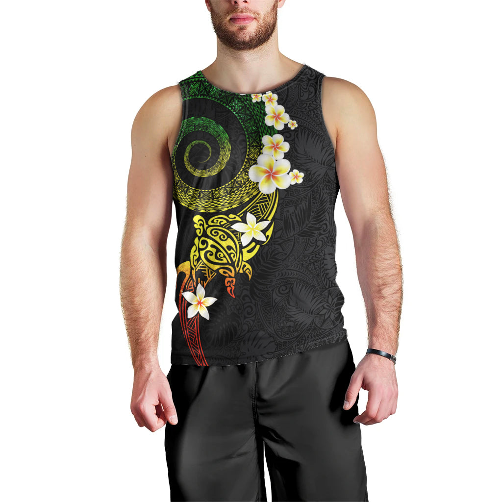 Polynesian Spiral Tribal Tattoo Men Tank Top Reggae Color LT03 - Polynesian Pride
