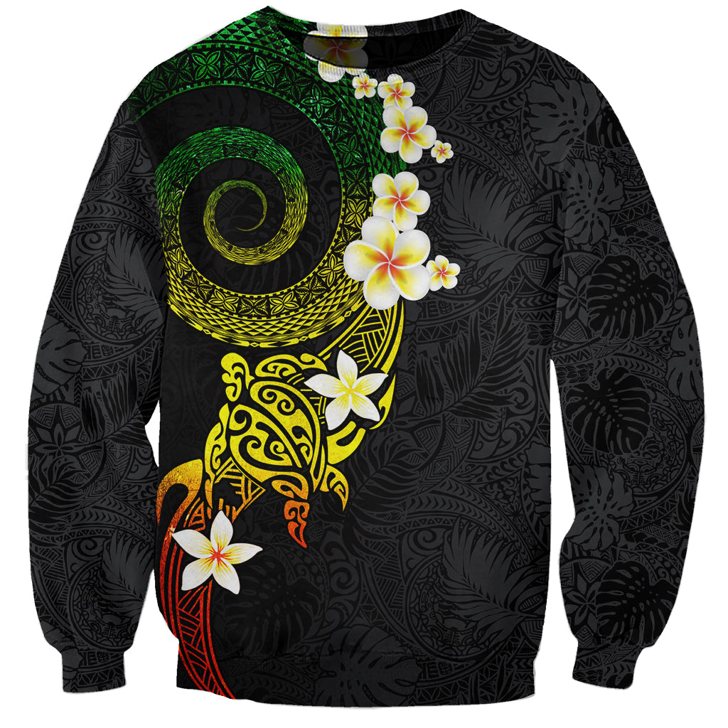 Polynesian Spiral Tribal Tattoo Sweatshirt Reggae Color