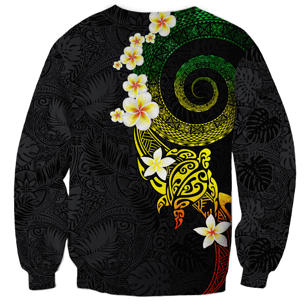 Polynesian Spiral Tribal Tattoo Sweatshirt Reggae Color
