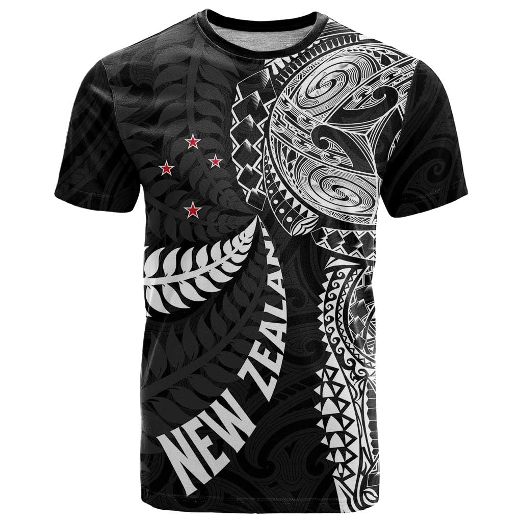Aotearoa Volleyball Custom T Shirt Silver Ferns and Maori Tribal Black LT03 Black - Polynesian Pride