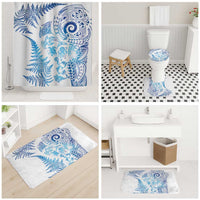 New Zealand Sea Animals Bathroom Set with Maori Koru Tribal Tattoo and Silver Ferns Galaxy Style