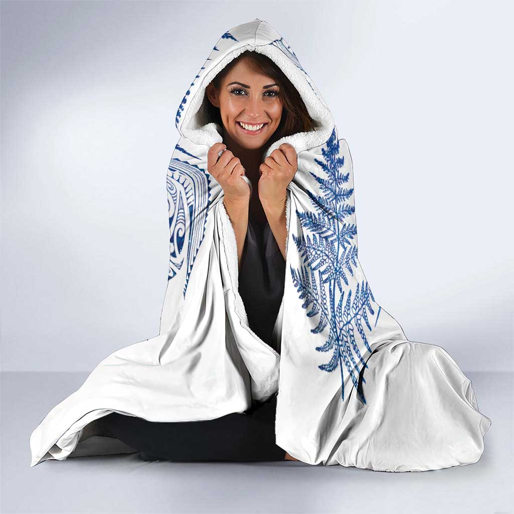 New Zealand Sea Animals Hooded Blanket with Maori Koru Tribal Tattoo and Silver Ferns Galaxy Style