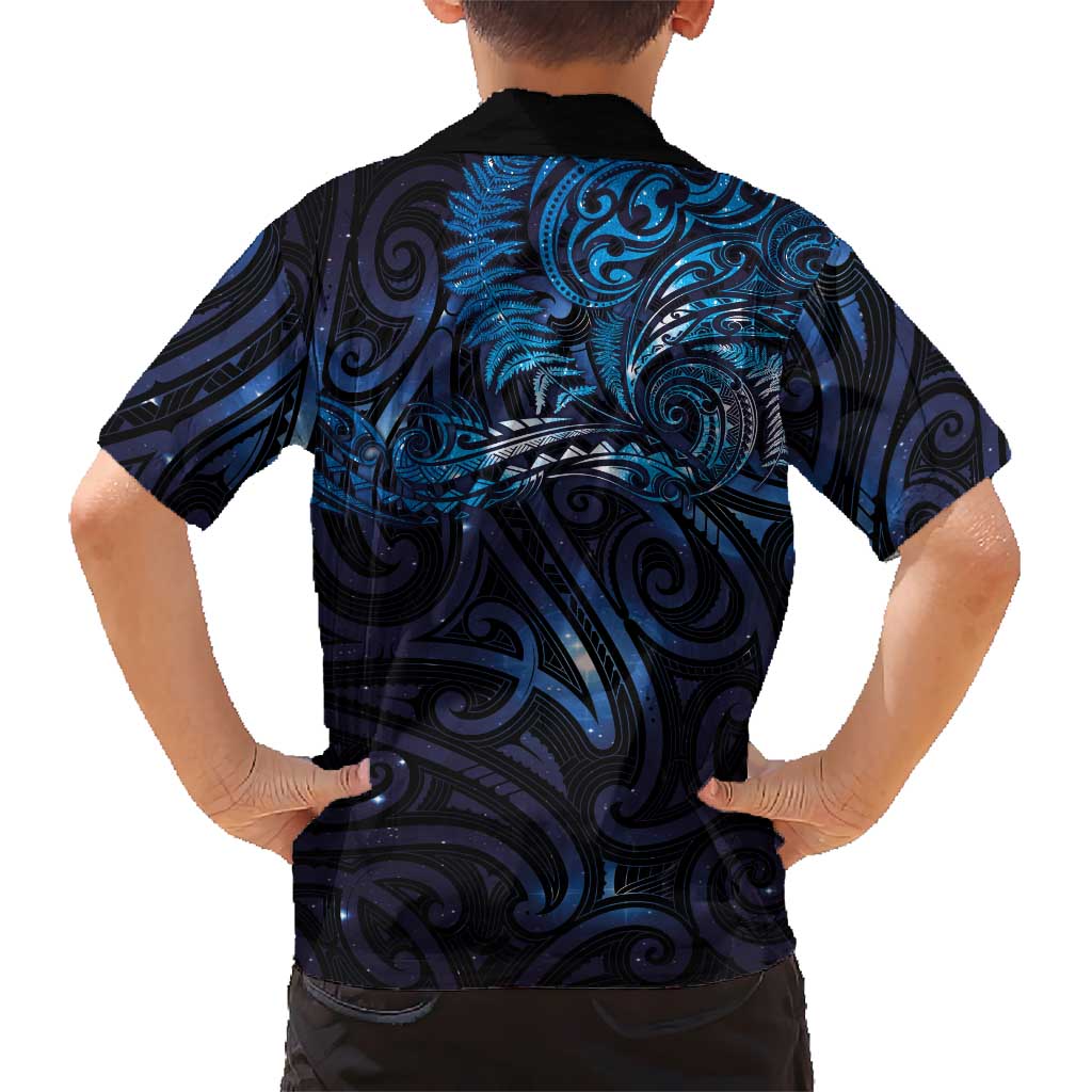 New Zealand New Year-Matariki Family Matching Long Sleeve Bodycon Dress and Hawaiian Shirt Aotearoa Maori Tattoo Galaxy Sky