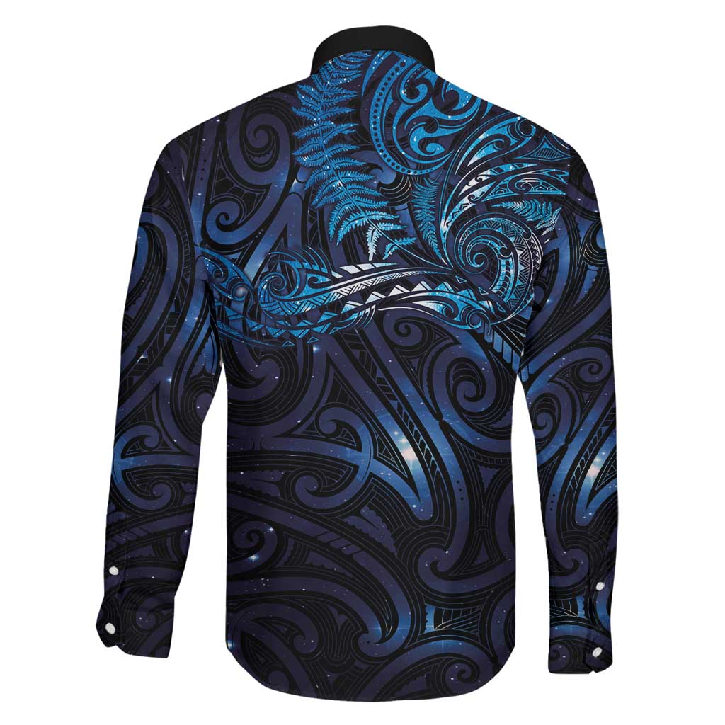 New Zealand New Year-Matariki Family Matching Long Sleeve Bodycon Dress and Hawaiian Shirt Aotearoa Maori Tattoo Galaxy Sky