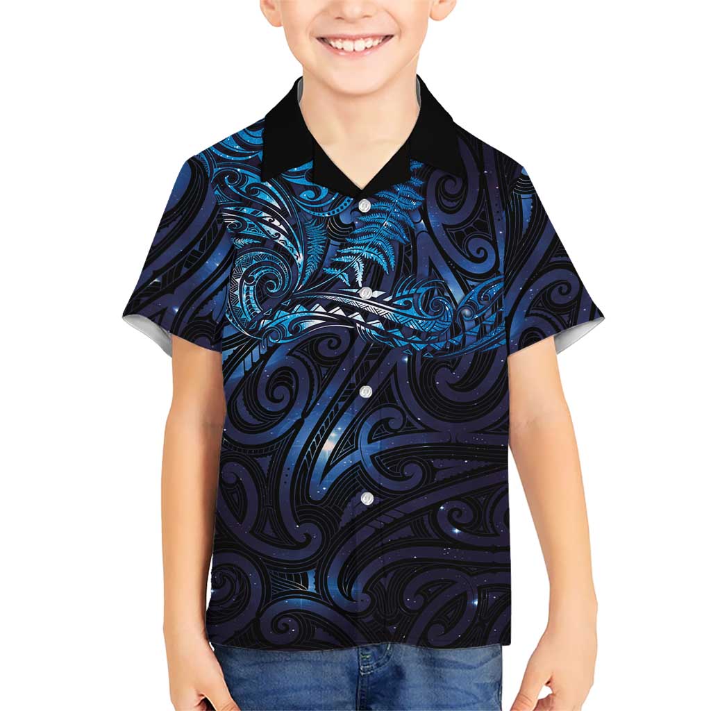 New Zealand New Year-Matariki Family Matching Summer Maxi Dress and Hawaiian Shirt Aotearoa Maori Tattoo Galaxy Sky LT03 Son's Shirt Multicolor - Polynesian Pride