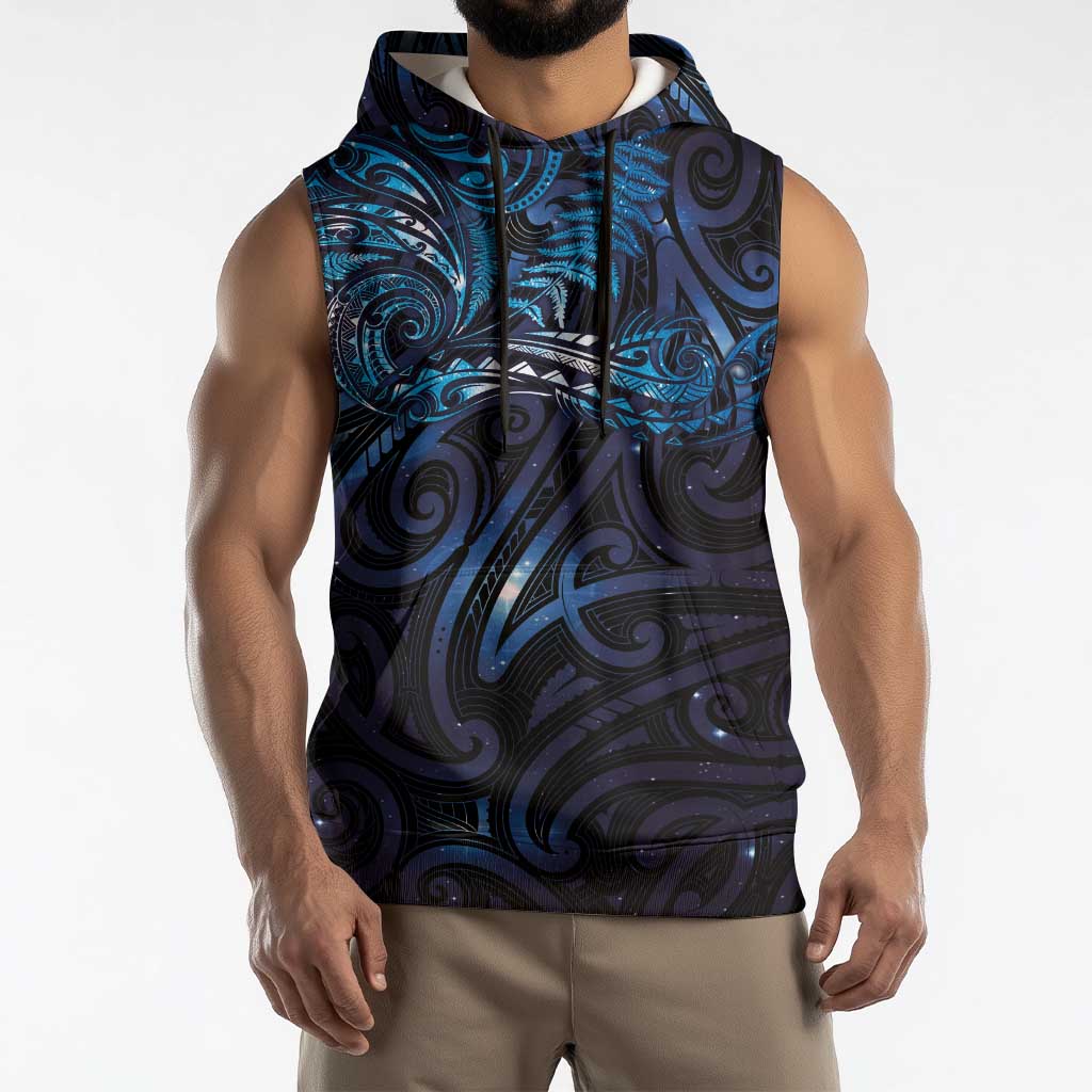 New Zealand New Year-Matariki Sleeveless Hoodie Aotearoa Maori Tattoo Galaxy Sky LT03 - Polynesian Pride
