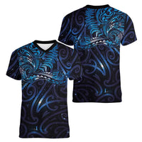 New Zealand New Year-Matariki Women V-Neck T-Shirt Aotearoa Maori Tattoo Galaxy Sky