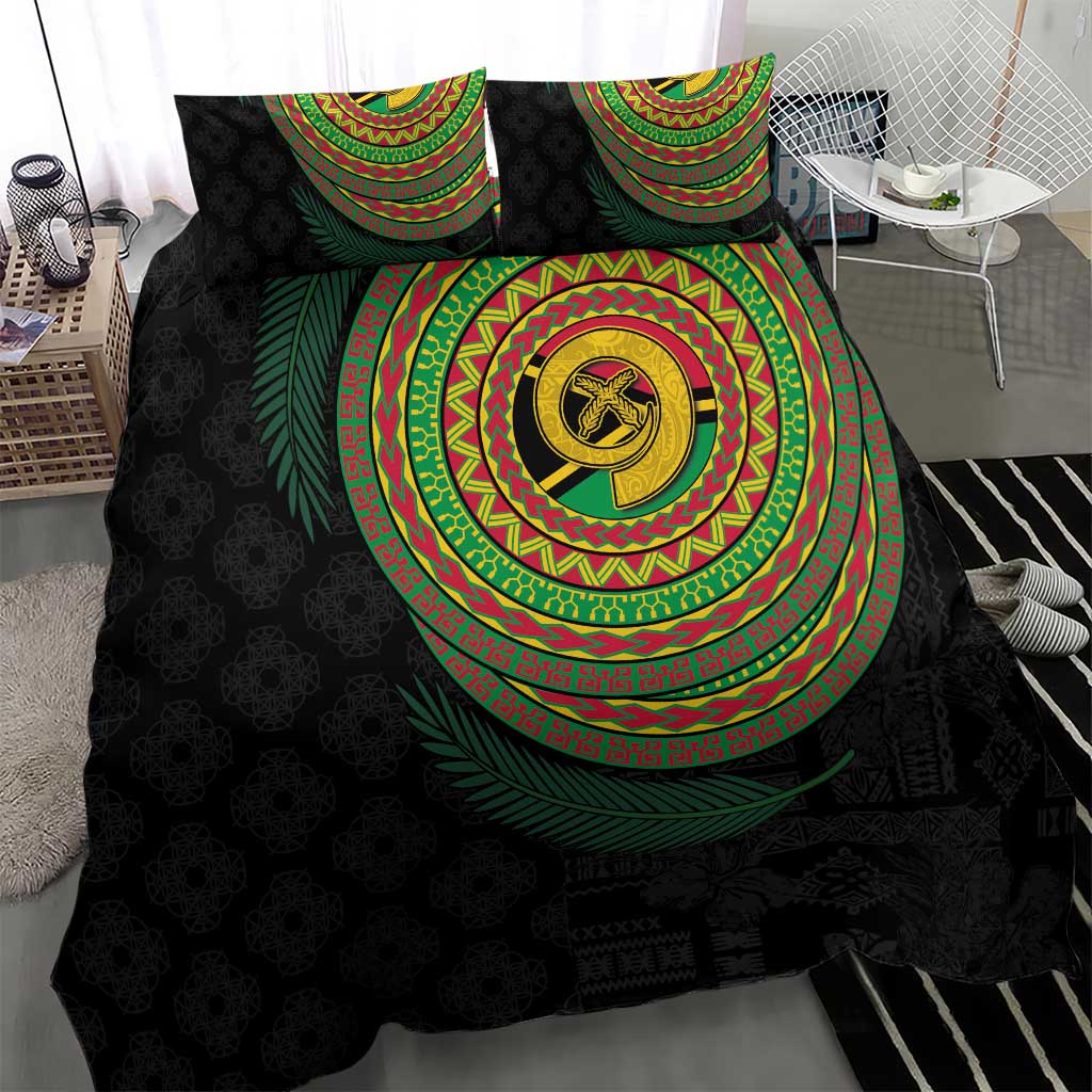 Vanuatu Tribal Tattoo with Namele Leaves Bedding Set LT03 - Polynesian Pride