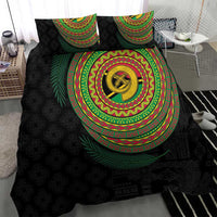 Vanuatu Tribal Tattoo with Namele Leaves Bedding Set LT03 - Polynesian Pride
