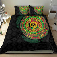 Vanuatu Tribal Tattoo with Namele Leaves Bedding Set LT03 - Polynesian Pride