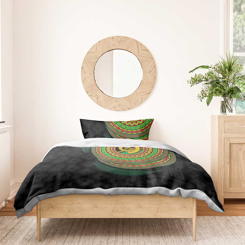 Vanuatu Tribal Tattoo with Namele Leaves Bedding Set LT03 - Polynesian Pride